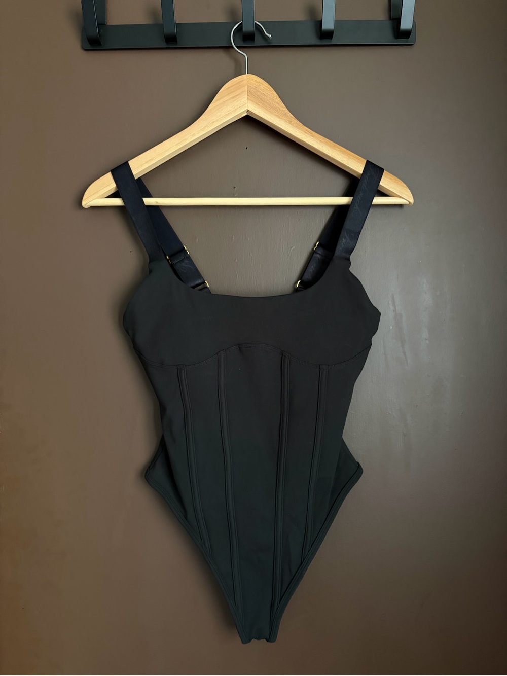 Frederick's of Hollywood Black Structured Bodysuit
